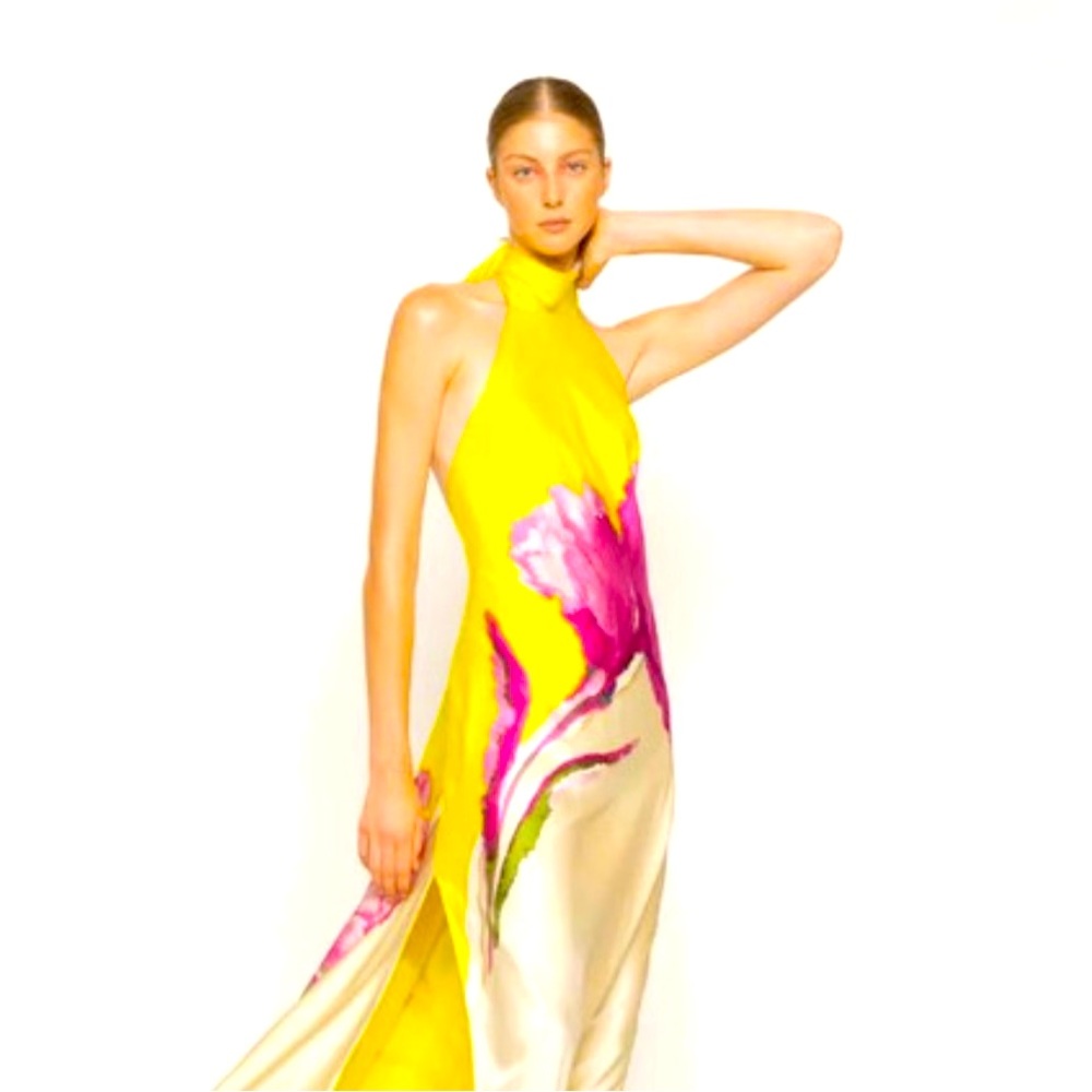 Silvia Tcherassi Silk halter midi dress